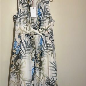 Ted Baker London White and Blue Floral Mini Dress